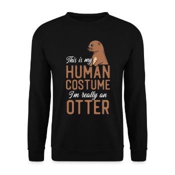 Otter This Is My Human Costume I'm - Unisex Sweatshirt - black - Front - Alina (178cm) & Michal (187cm)