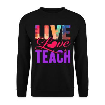 Autism Live Love Teach Autism - Unisex Sweatshirt - black - Front - Alina (178cm) & Michal (187cm)