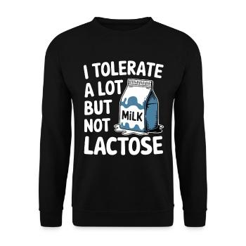 Laktoseintoleranz Laktoseintolerant - Unisex Pullover - Schwarz - Vorne - Alina (178cm) & Michal (187cm)
