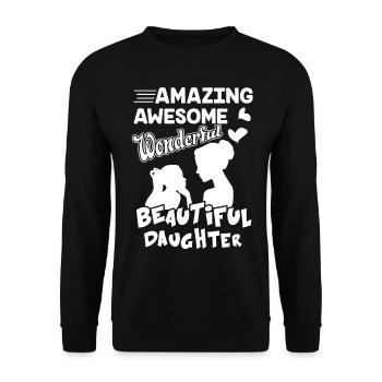 Amazing Awesome Wonderful Beautiful Daughter - Unisex Sweatshirt - black - Front - Alina (178cm) & Michal (187cm)