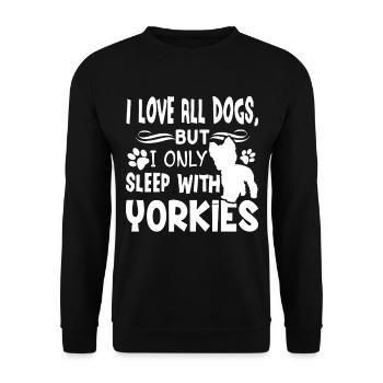Yorkie I Only Sleep With Yorkies - Unisex Sweatshirt - black - Front - Alina (178cm) & Michal (187cm)