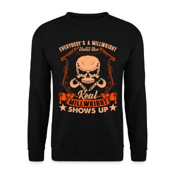 Real Millwright Shows Up - Unisex Sweatshirt - black - Front - Alina (178cm) & Michal (187cm)