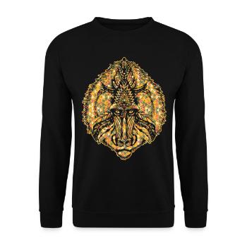 Baboon Geometric - Unisex Sweatshirt - black - Front - Alina (178cm) & Michal (187cm)