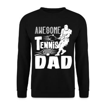 Awesome Tennis Dad - Unisex Sweatshirt - black - Front - Alina (178cm) & Michal (187cm)