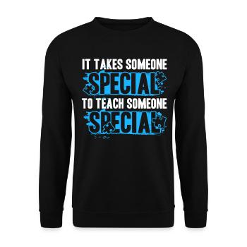 Autism Teacher It Takes Someone Special To Teach - Unisex Sweatshirt - black - Front - Alina (178cm) & Michal (187cm)