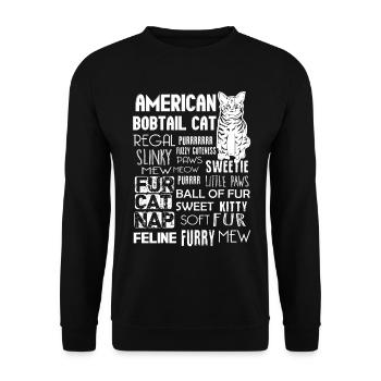 Funny Facts About American Bobtail Cat - Unisex Sweatshirt - black - Front - Alina (178cm) & Michal (187cm)
