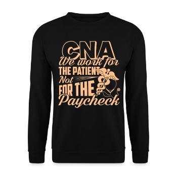 CNA Works For The Patient - Unisex Sweatshirt - black - Front - Alina (178cm) & Michal (187cm)