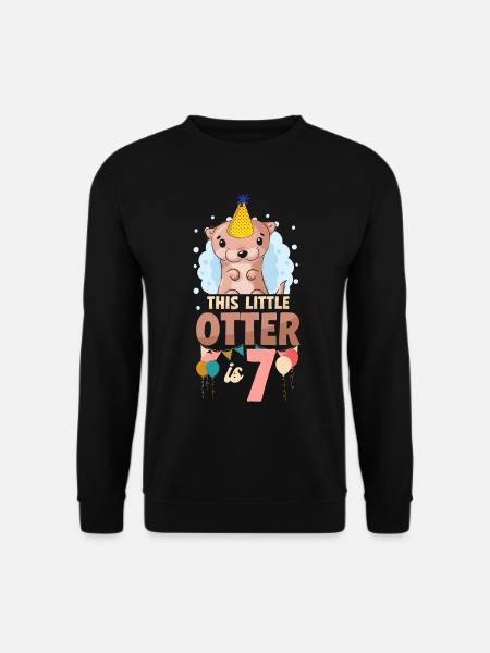 Otter Birthday This Little Otter - Unisex Sweatshirt - black