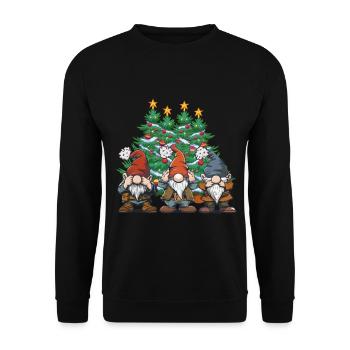 Xmas Christmas Christmas Child Kids Gnome - Unisex Sweatshirt - black - Front - Alina (178cm) & Michal (187cm)