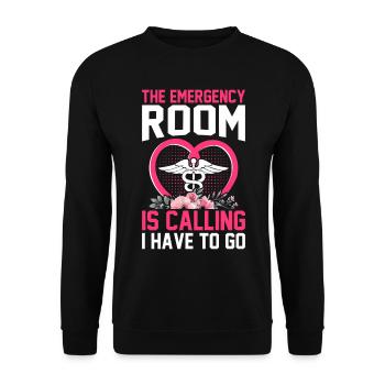 Emergency Nurse - The Emergency Room Is Calling I - Unisex Sweatshirt - black - Front - Alina (178cm) & Michal (187cm)