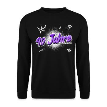 40 Jahre – Stilvoller denn je! - Unisex Pullover - Schwarz - Vorne - Alina (178cm) & Michal (187cm)