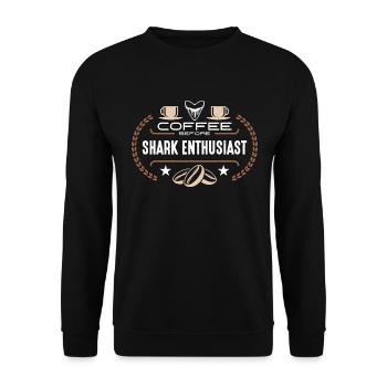 Shark Enthusiast Coffee Oceanologist Coffee Lover - Unisex Sweatshirt - black - Front - Alina (178cm) & Michal (187cm)