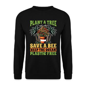 Environmental Scientist Plant A Tree Biologist - Unisex Sweatshirt - black - Front - Alina (178cm) & Michal (187cm)