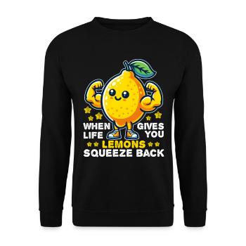 QUAND LA VIE VOUS DONNE DES CITRONS PRESSÉS - Sweat-shirt Unisexe - noir - Devant - Alina (178cm) & Michal (187cm)