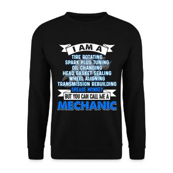 You Can Call Me A Mechanic - Unisex Sweatshirt - black - Front - Alina (178cm) & Michal (187cm)