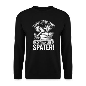 Schüler Sport - Unisex Pullover - Schwarz - Vorne - Alina (178cm) & Michal (187cm)