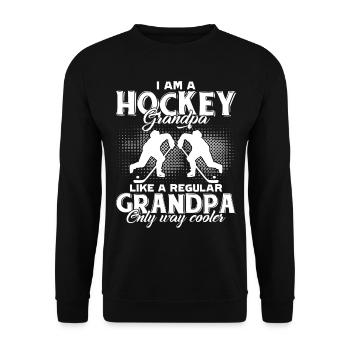 Hockey Grandpa Is Cooler - Unisex Sweatshirt - black - Front - Alina (178cm) & Michal (187cm)
