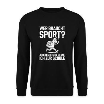 Schüler Sport - Unisex Pullover - Schwarz - Vorne - Alina (178cm) & Michal (187cm)