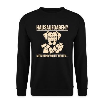 Hausaufgaben - Unisex Pullover - Schwarz - Vorne - Alina (178cm) & Michal (187cm)