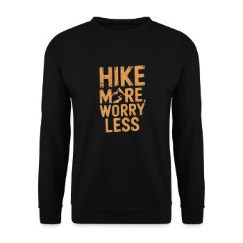 Hike more worry less - Unisex Pullover - Schwarz - Vorne - Alina (178cm) & Michal (187cm)