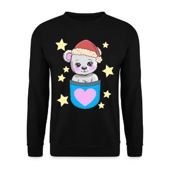 Père Noël Teddy Bear Enfants - Sweat-shirt Unisexe - noir - Devant - Alina (178cm) & Michal (187cm)
