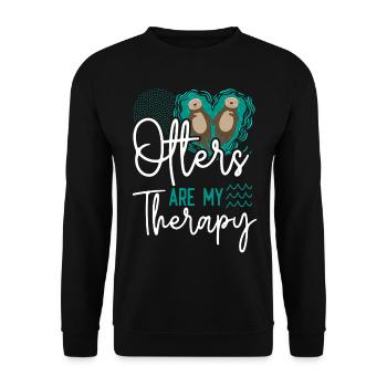 Otter Otters Are My Therapy - Unisex Sweatshirt - black - Front - Alina (178cm) & Michal (187cm)