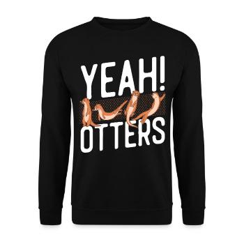Otter yes! Otters - Unisex Sweatshirt - black - Front - Alina (178cm) & Michal (187cm)