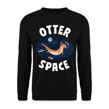 Otter Pun Astronaute des sciences de l’espace - Sweat-shirt Unisexe - noir - Devant - Alina (178cm) & Michal (187cm)