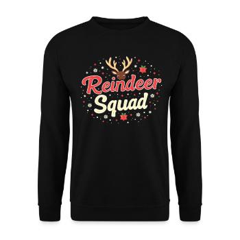 Reindeer Squad Reindeer Christmas Reindeer Xmas - Unisex Sweatshirt - black - Front - Alina (178cm) & Michal (187cm)