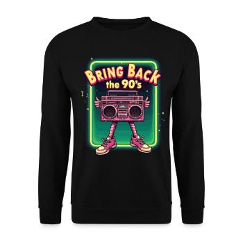 Ramenez la boombox rétro des années 90 - Sweat-shirt Unisexe - noir - Devant - Alina (178cm) & Michal (187cm)