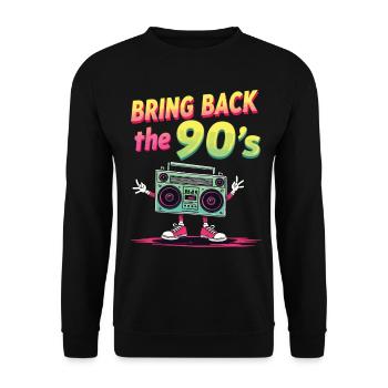 Ramenez la boombox rétro des années 90 - Sweat-shirt Unisexe - noir - Devant - Alina (178cm) & Michal (187cm)