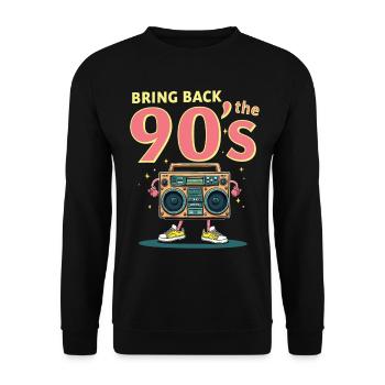 Ramenez la boombox rétro des années 90 - Sweat-shirt Unisexe - noir - Devant - Alina (178cm) & Michal (187cm)