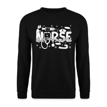 Nursing Hospital Nurse Merry Christmas Nurse - Unisex Sweatshirt - black - Front - Alina (178cm) & Michal (187cm)