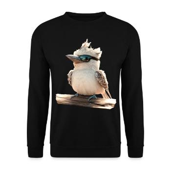 Kookaburra Hunter lit Hans Sweet Bird en riant - Sweat-shirt Unisexe - noir - Devant - Alina (178cm) & Michal (187cm)