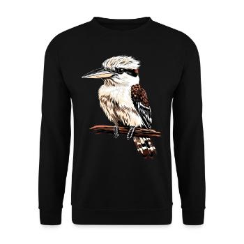 Kookaburra Hunter lit Hans Sweet Bird en riant - Sweat-shirt Unisexe - noir - Devant - Alina (178cm) & Michal (187cm)