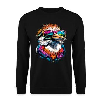 Kookaburra Hunter lit Hans Sweet Bird en riant - Sweat-shirt Unisexe - noir - Devant - Alina (178cm) & Michal (187cm)