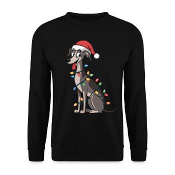Italian Greyhound Christmas Lights Xmas Dogs Gifts - Unisex Sweatshirt - black - Front - Alina (178cm) & Michal (187cm)