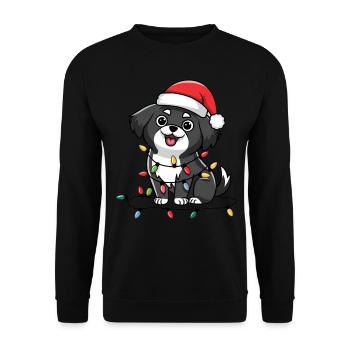 Japanese Chin Christmas Lights Xmas Dogs Gifts - Unisex Pullover - Schwarz - Vorne - Alina (178cm) & Michal (187cm)