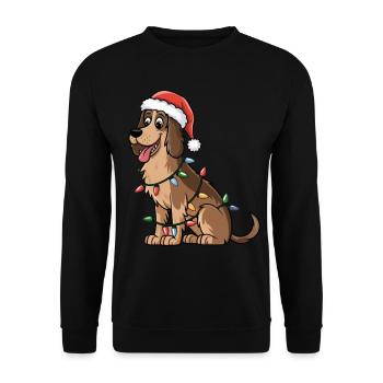Irish Wolfhound Christmas Lights Xmas Dogs Gifts - Unisex Sweatshirt - black - Front - Alina (178cm) & Michal (187cm)