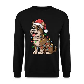 Terrier irlandais Noël lumières Noël chiens cadeaux - Sweat-shirt Unisexe - noir - Devant - Alina (178cm) & Michal (187cm)
