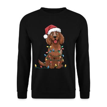 Irish Setter Christmas Lights Xmas Dogs Gifts - Unisex Sweatshirt - black - Front - Alina (178cm) & Michal (187cm)
