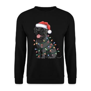 Havanese Christmas Lights Xmas Dogs Gifts - Unisex Pullover - Schwarz - Vorne - Alina (178cm) & Michal (187cm)