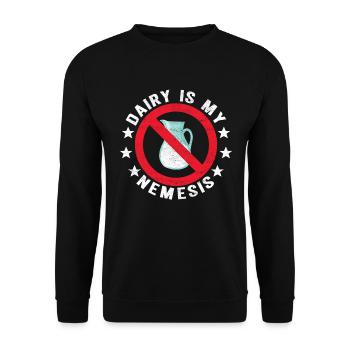 Lactose intolerance Lactose intolerant - Unisex Sweatshirt - black - Front - Alina (178cm) & Michal (187cm)