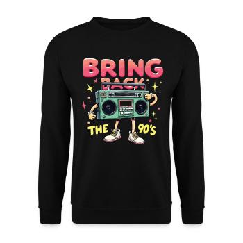 Ramenez la boombox rétro des années 90 - Sweat-shirt Unisexe - noir - Devant - Alina (178cm) & Michal (187cm)