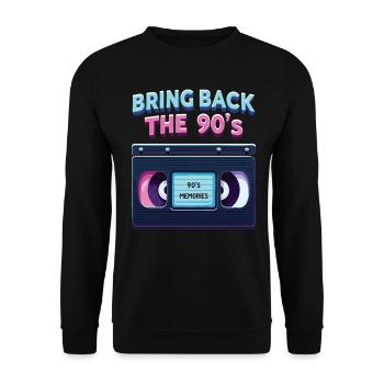 Ramenez la boombox rétro des années 90 - Sweat-shirt Unisexe - noir - Devant - Alina (178cm) & Michal (187cm)