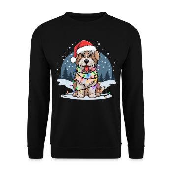 Wheaten Terrier à poil doux Noël lumières de Noël - Sweat-shirt Unisexe - noir - Devant - Alina (178cm) & Michal (187cm)