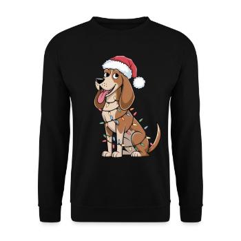 Pharaoh Hound Christmas Lights Xmas Dogs Gifts - Unisex Sweatshirt - black - Front - Alina (178cm) & Michal (187cm)