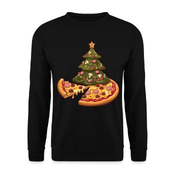Pizza arbre de Noël Pepperoni Cadeaux alimentaires pour hommes - Sweat-shirt Unisexe - noir - Devant - Alina (178cm) & Michal (187cm)