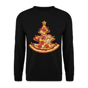 Pizza arbre de Noël Pepperoni Cadeaux alimentaires pour hommes - Sweat-shirt Unisexe - noir - Devant - Alina (178cm) & Michal (187cm)