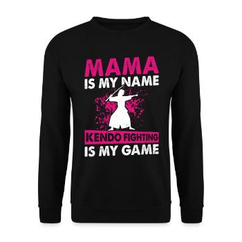 Kendo Mama est mon nom Le combat Kendo est mon jeu - - Sweat-shirt Unisexe - noir - Devant - Alina (178cm) & Michal (187cm)